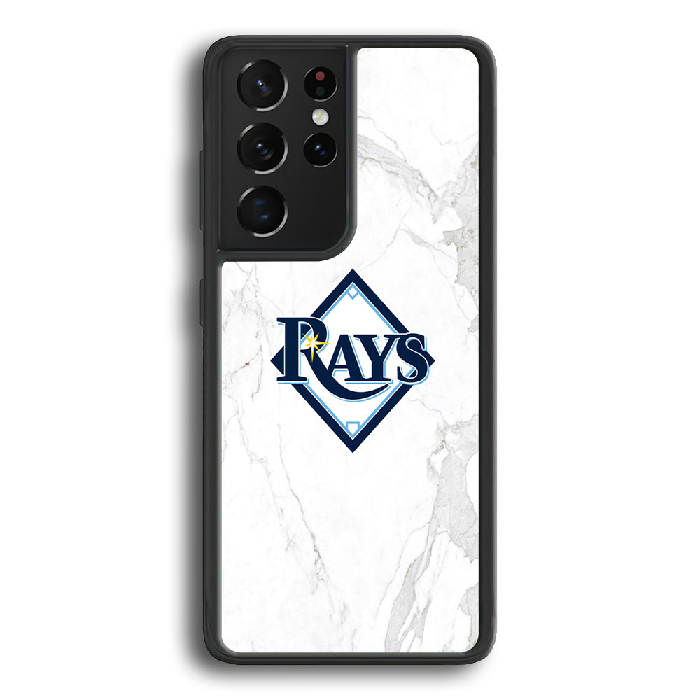 MLB Rays Logo Marble Samsung Galaxy S21 Ultra Case - Ezzystore