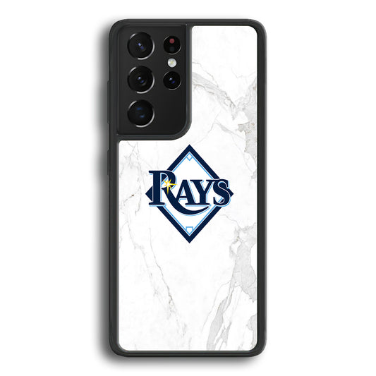 MLB Rays Logo Marble Samsung Galaxy S21 Ultra Case - Ezzystore