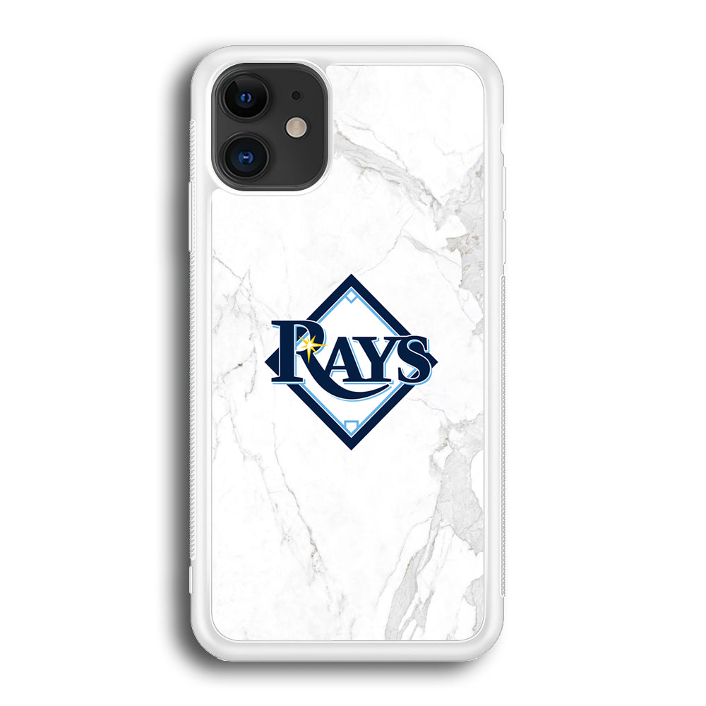 MLB Rays Logo Marble iPhone 12 Case