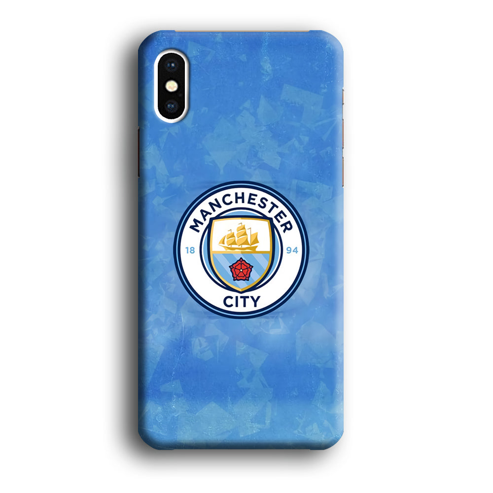 Manchester City Blue Abstract iPhone XS Case