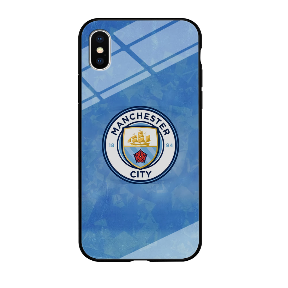 Manchester City Blue Abstract iPhone XS Case