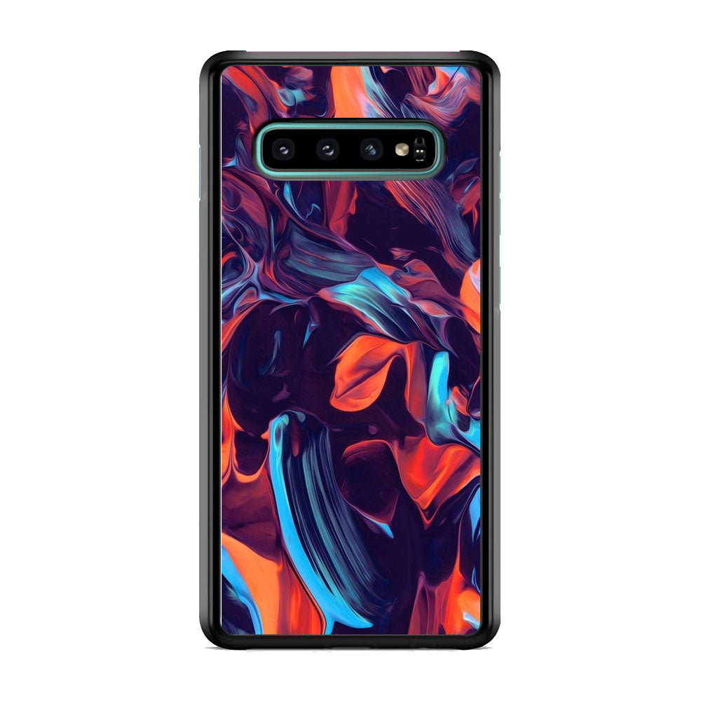 Marble Purple Orange And Blue Mixed Samsung Galaxy S10 Case