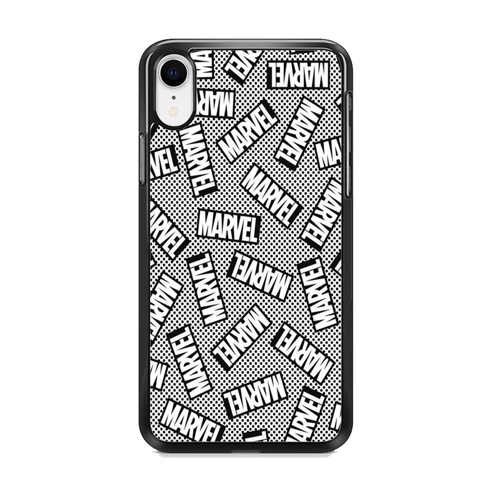 Marvel Logo Black White Polka Dots iPhone XR Case