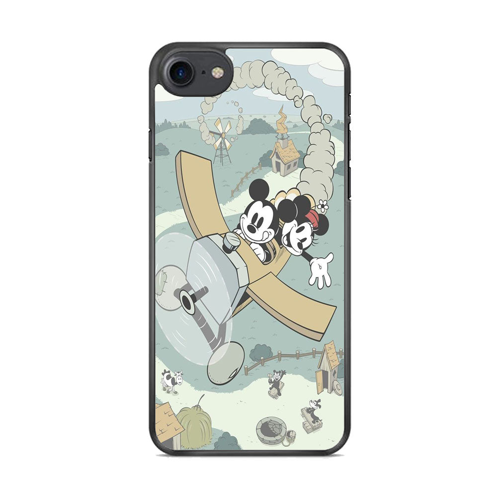 Mickey Mouse And Minnie fly With Air Craft iPhone 8 Case