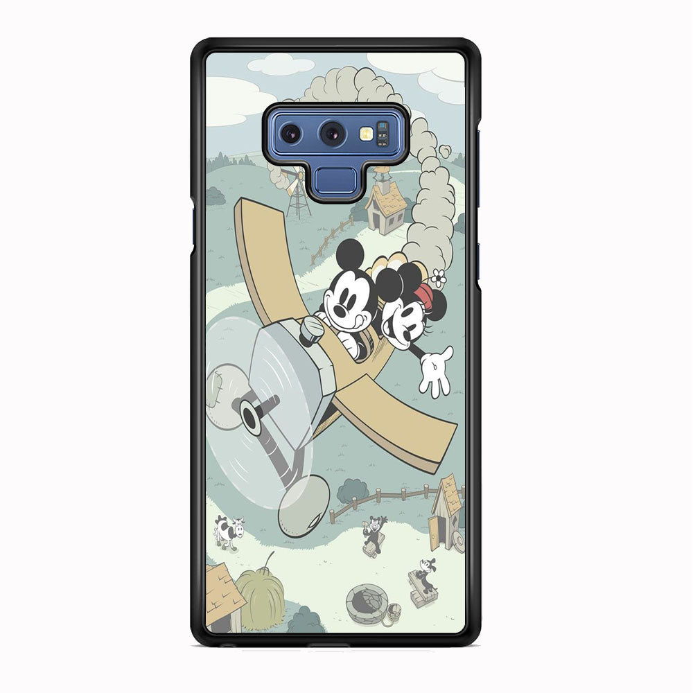 Mickey Mouse And Minnie fly With Air Craft Samsung Galaxy Note 9 Case