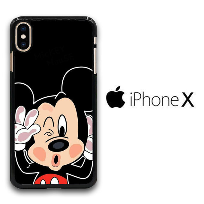 Mickey Mouse Stick In The Glass iPhone X Case