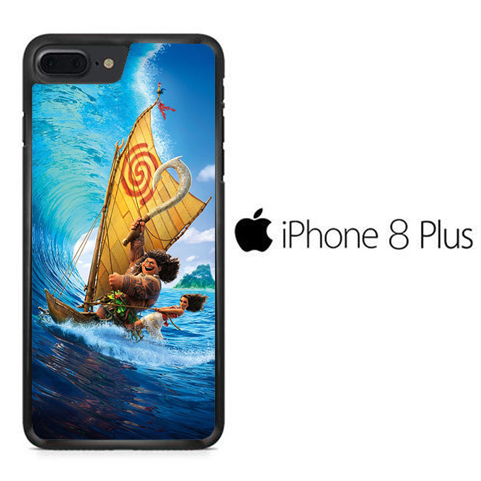 Moana Waves Surfing With Boat iPhone 8 Plus Case