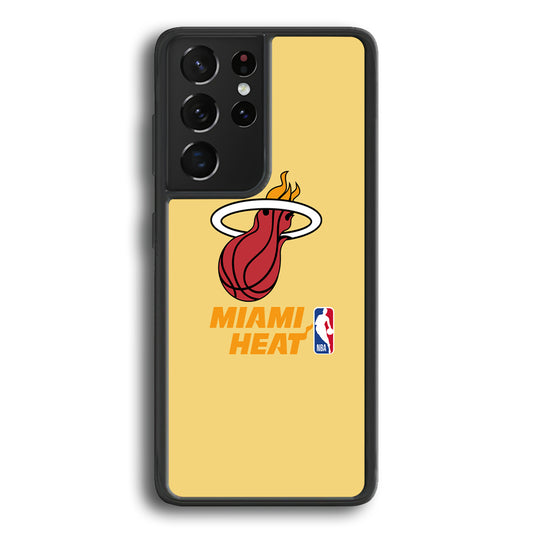 NBA Miami Heat Latte Colour Logo Samsung Galaxy S21 Ultra Case - Ezzystore