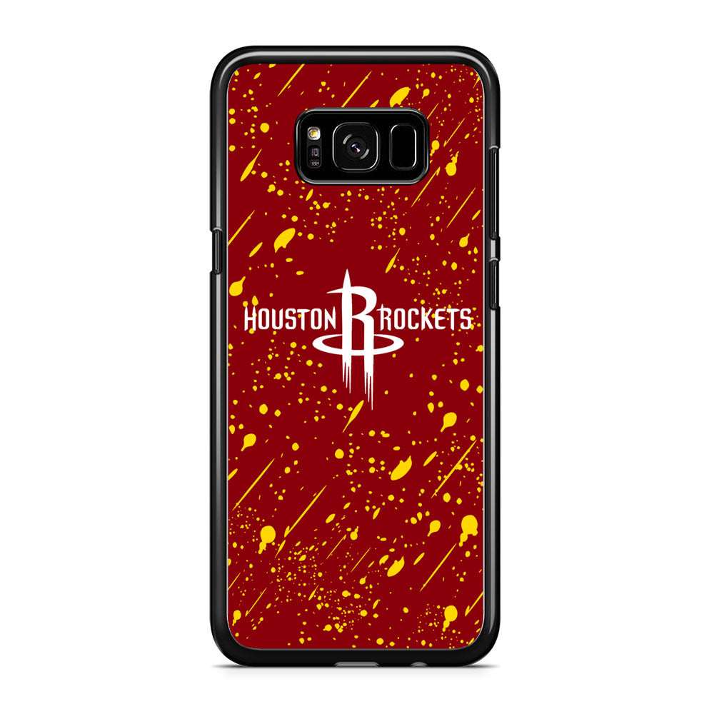 NBA Houston Rocket Logo Maroon Splash Yellow Paint Samsung Galaxy S8 Case