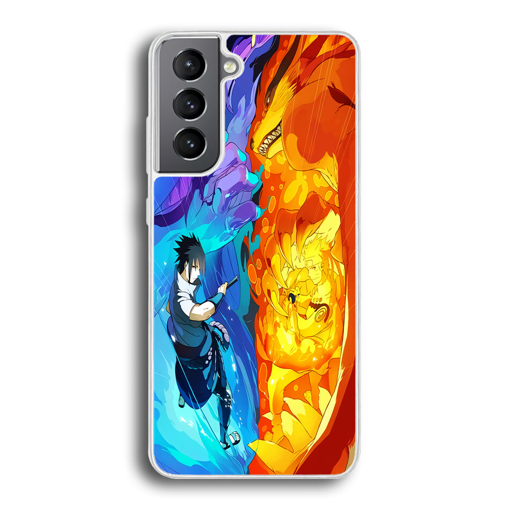 Naruto VS Sasuke Great fight Samsung Galaxy S21 Plus Case