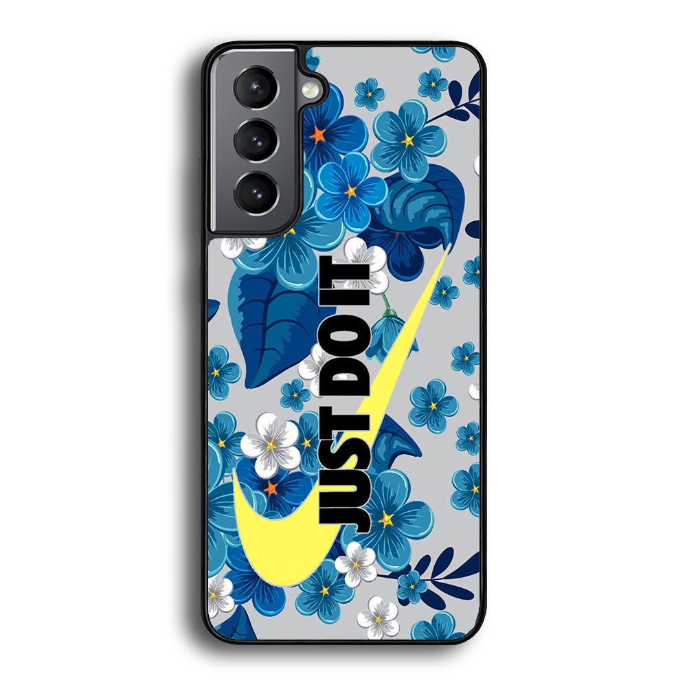 Nike Blue Flowers Just Do It Samsung Galaxy S21 Plus Case
