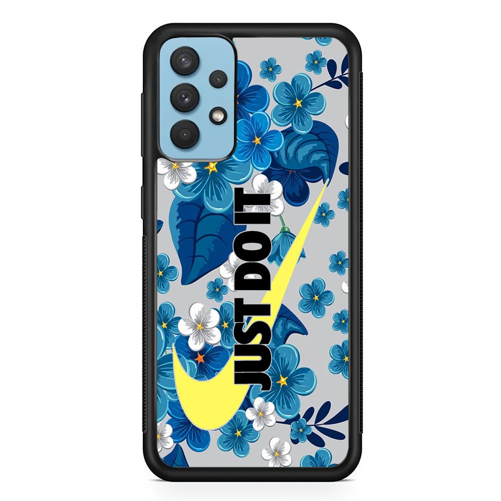 Nike Blue Flowers Just Do It Samsung Galaxy A32 Case