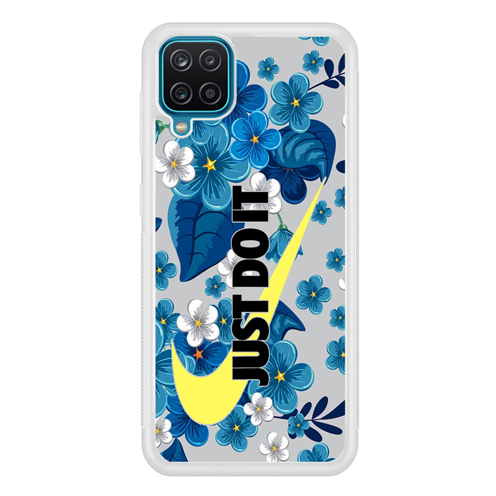 Nike Blue Flowers Just Do It Samsung Galaxy A12 Case