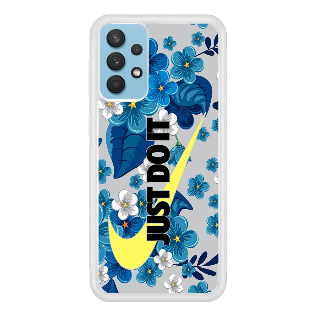 Nike Blue Flowers Just Do It Samsung Galaxy A32 Case