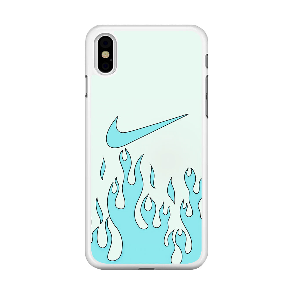 Nike Logo Fire Blue iPhone Xs Case