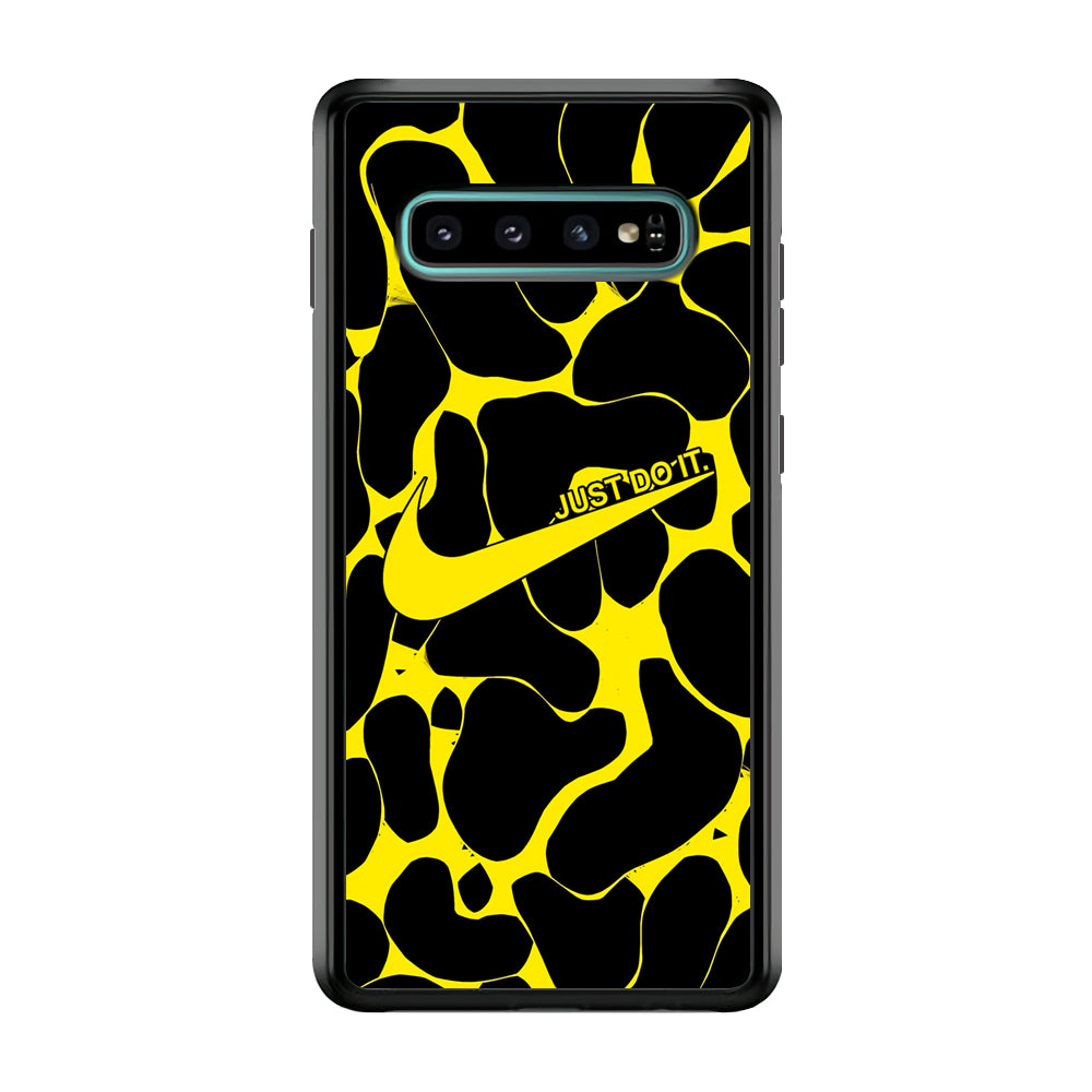 Nike Yellow Pattern Just Do It Samsung Galaxy S10 Plus Case