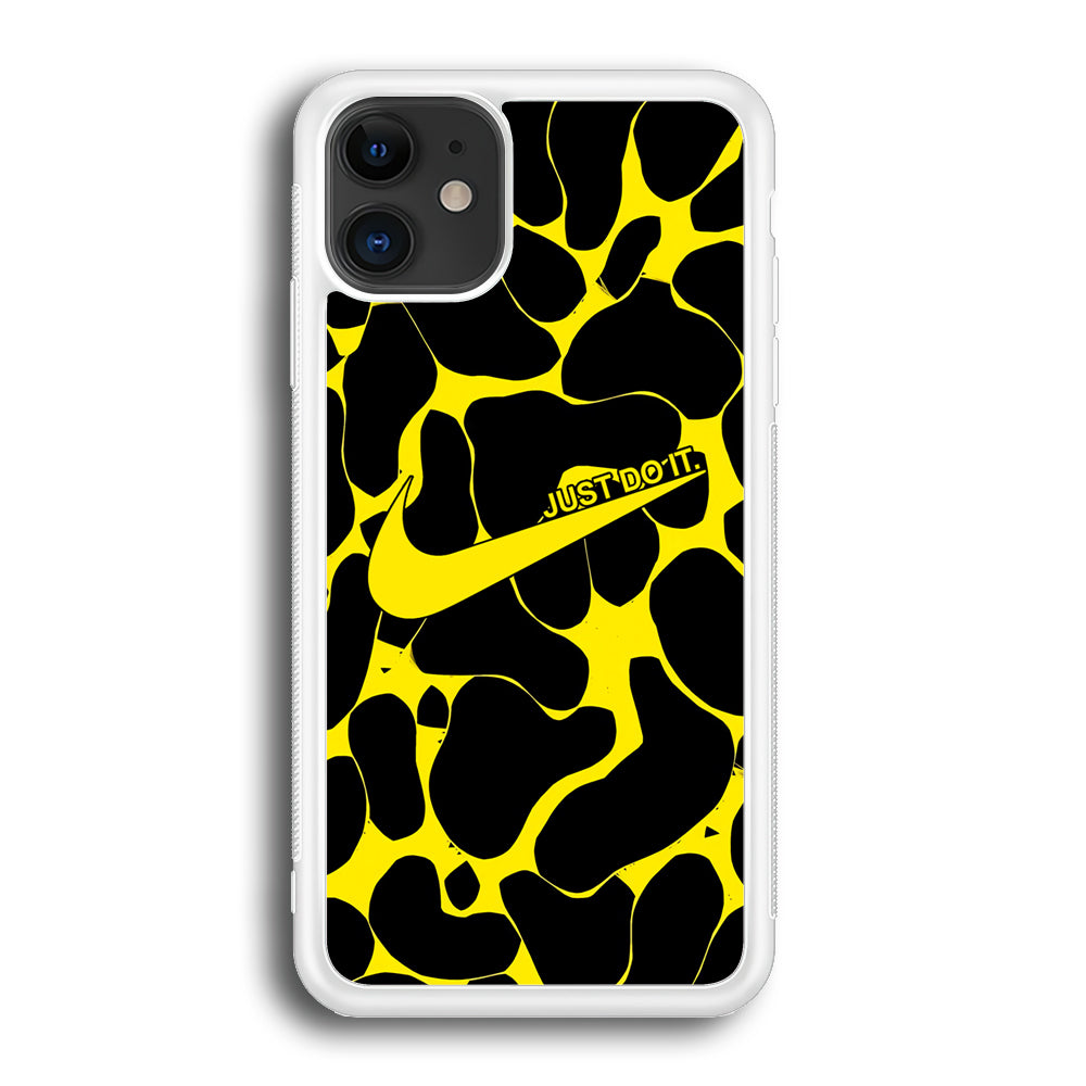 Nike Yellow Pattern Just Do It iPhone 12 Case