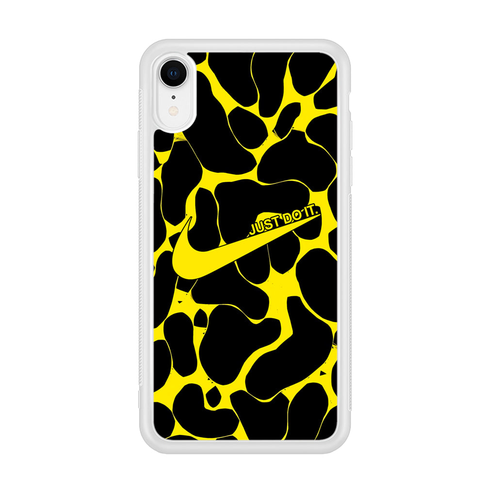Nike Yellow Pattern Just Do It iPhone XR Case