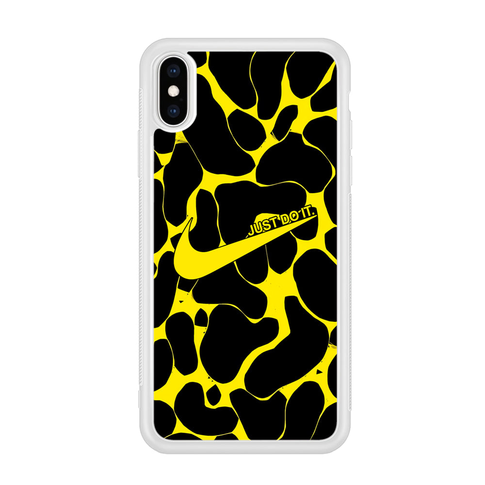 Nike Yellow Pattern Just Do It iPhone XS Case