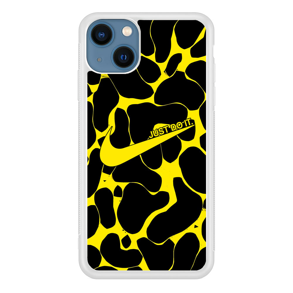 Nike Yellow Pattern Just Do It iPhone 13 Case