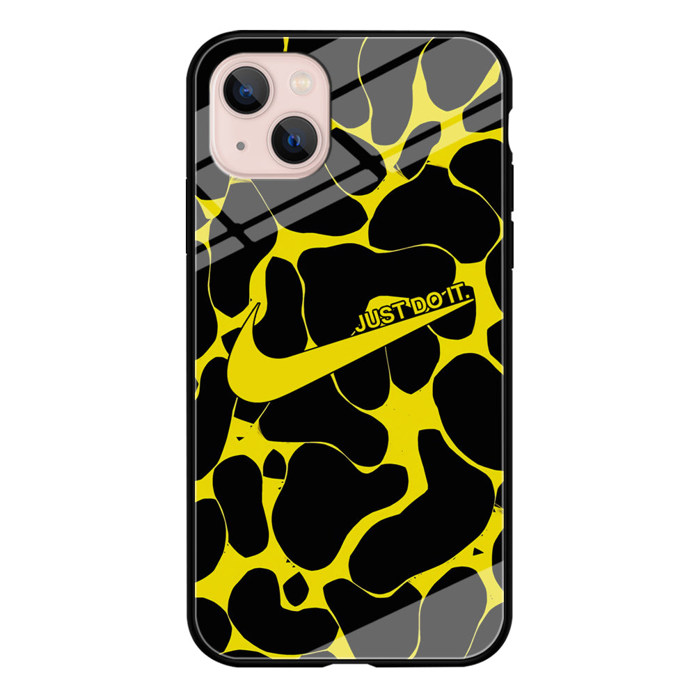 Nike Yellow Pattern Just Do It iPhone 13 Case