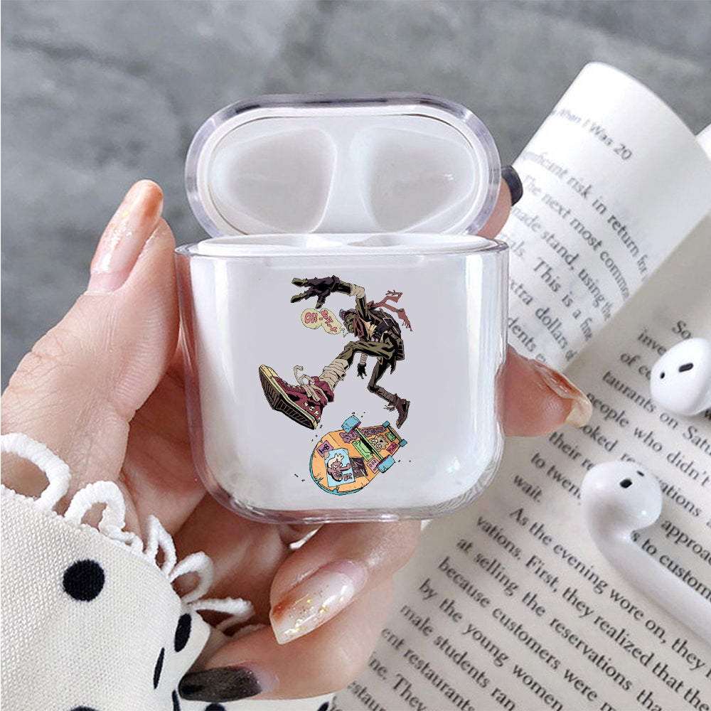 Ninja Play Skateboard Protective Clear Case Cover For Apple Airpods