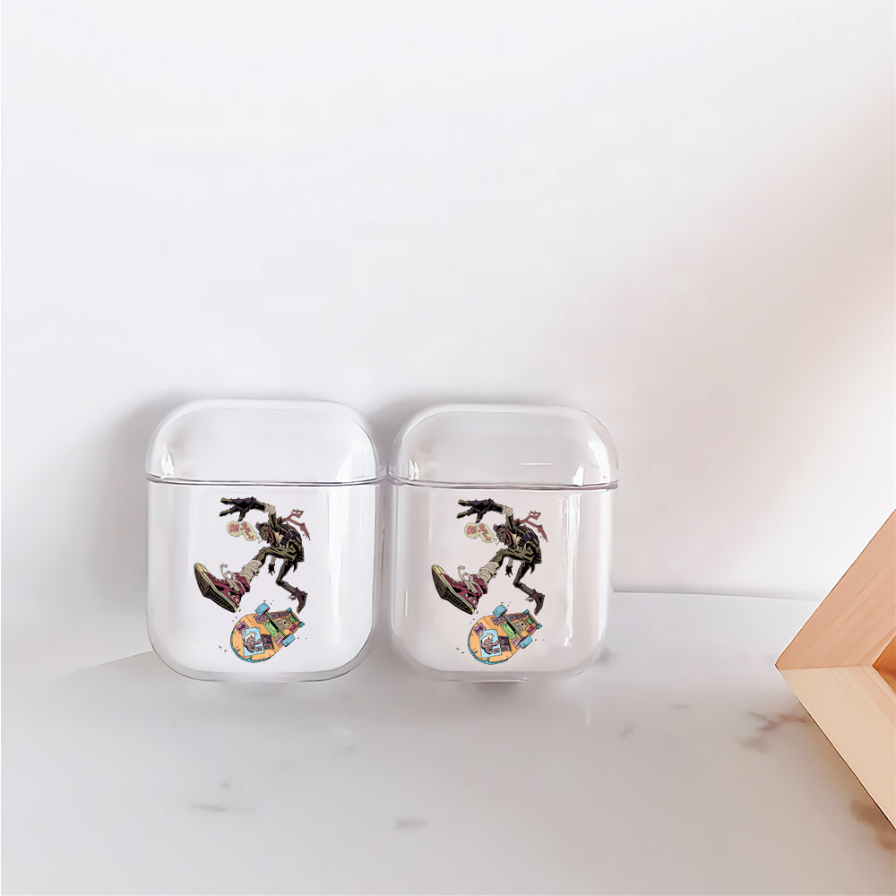 Ninja Play Skateboard Protective Clear Case Cover For Apple Airpods