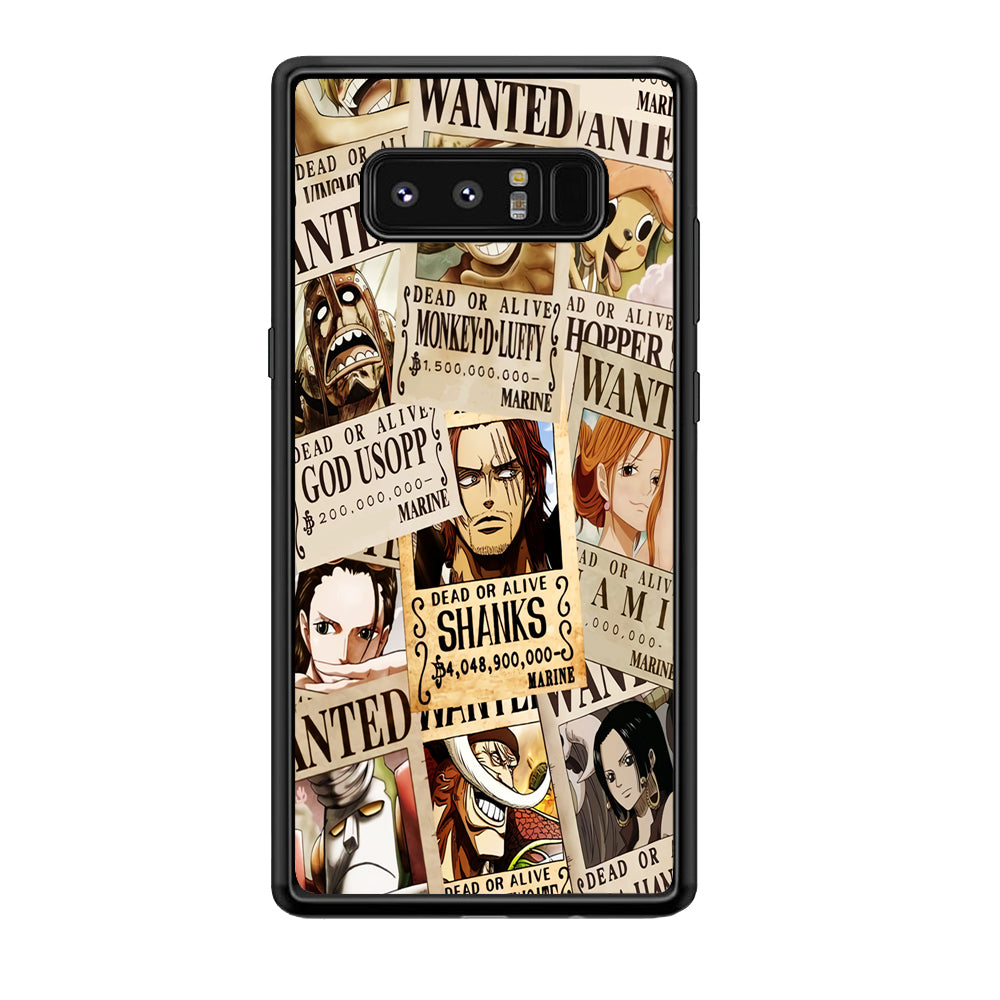 One Piece Wanted Poster Samsung Galaxy Note 8 Case