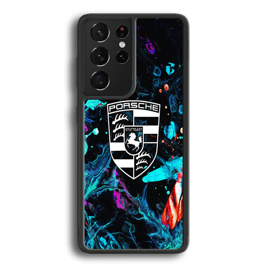 Porsche Logo Marble Samsung Galaxy S21 Ultra Case - Ezzystore