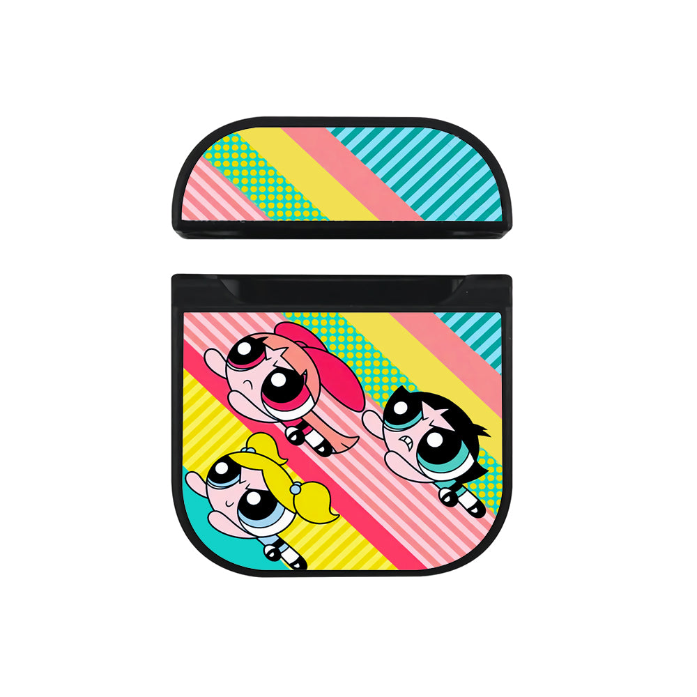 Power Puff Girls Abstract Pattern Hard Plastic Case Cover For Apple Airpods