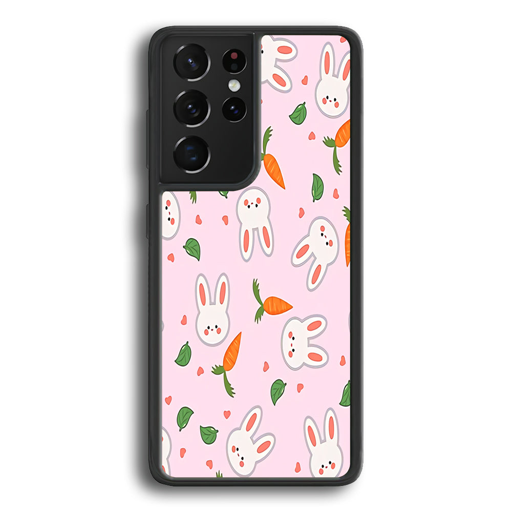 Rabbit Carrot Doodle Samsung Galaxy S21 Ultra Case