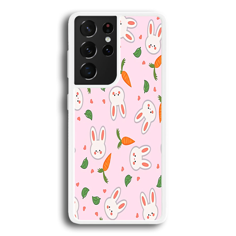 Rabbit Carrot Doodle Samsung Galaxy S21 Ultra Case