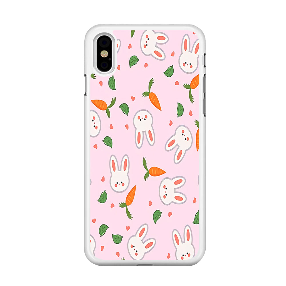 Rabbit Carrot Doodle iPhone Xs Case