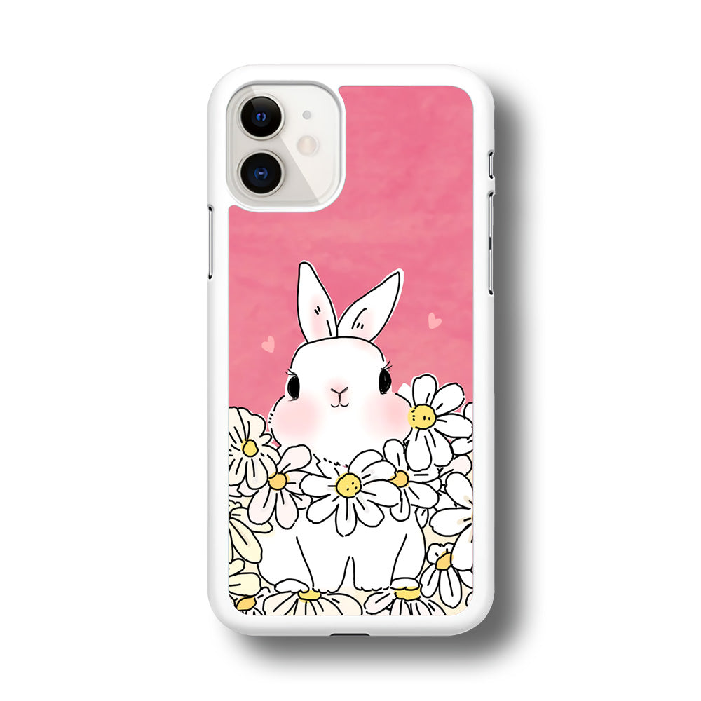 Rabbit Cute Flowers iPhone 11 Case