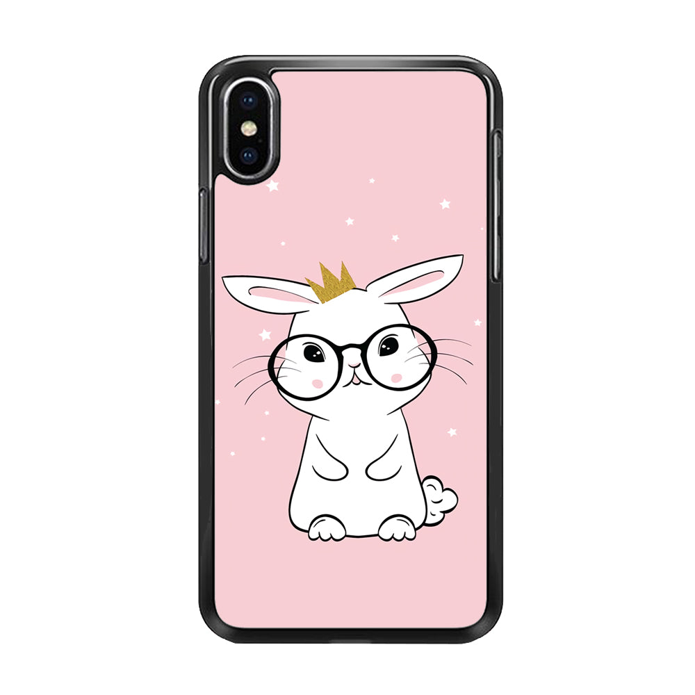 Rabbit Eyeglasses King iPhone Xs Case