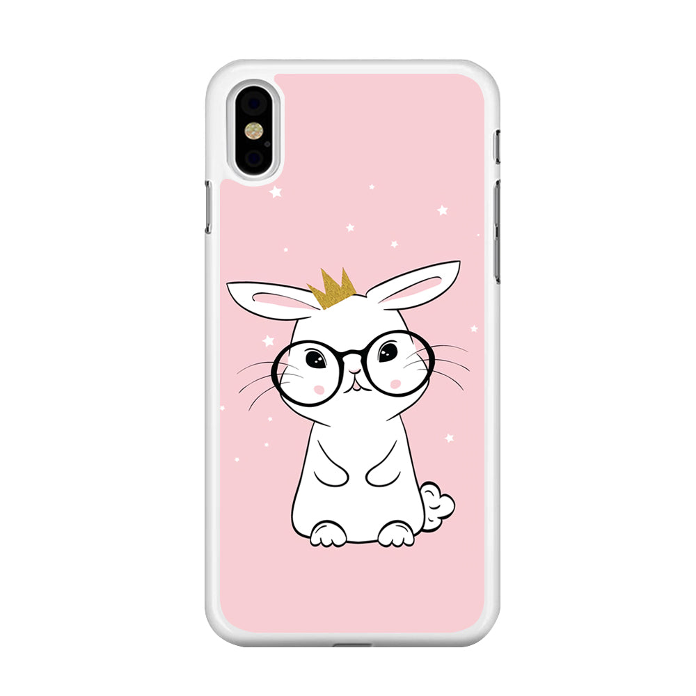Rabbit Eyeglasses King iPhone Xs Case