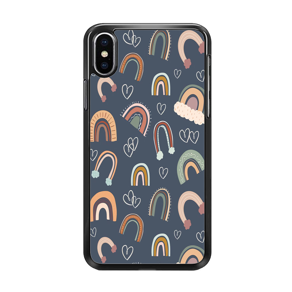 Rainbow Aesthetic Navy iPhone Xs Case