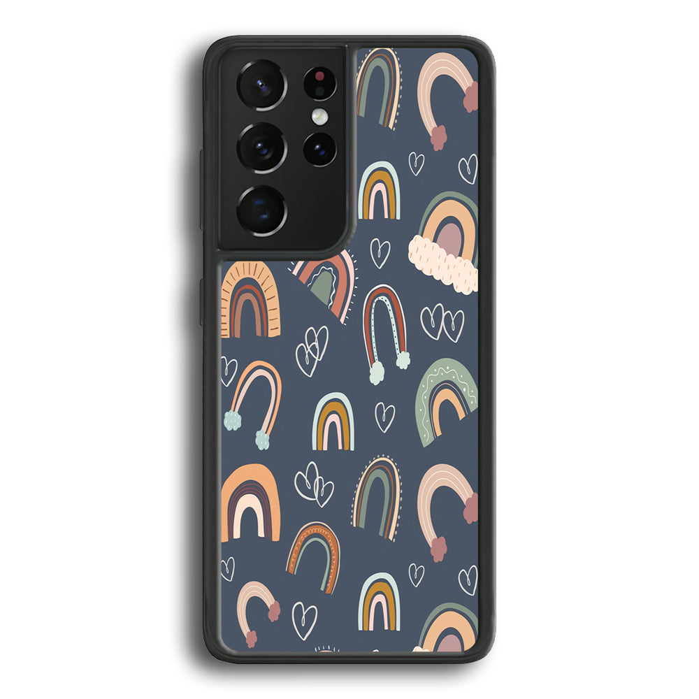 Rainbow Aesthetic Navy Samsung Galaxy S21 Ultra Case - Ezzystore