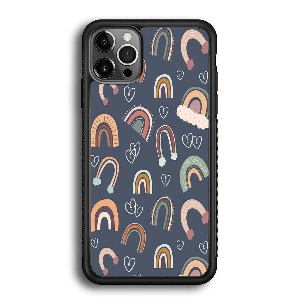 Rainbow Aesthetic Navy iPhone 12 Pro Case