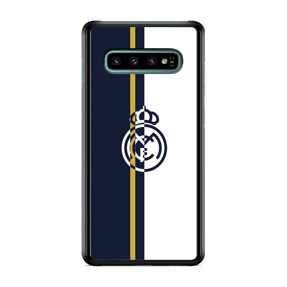 Real Mardrid Blue White Stripe Gold Samsung Galaxy S10 Plus Case