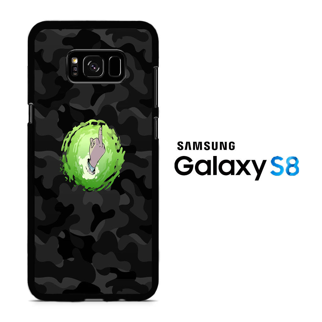 Rick And Morty Middle Finger Camo Samsung Galaxy S8 Case