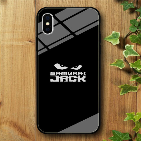 Samurai Jack Black iPhone Xs Tempered Glass Case