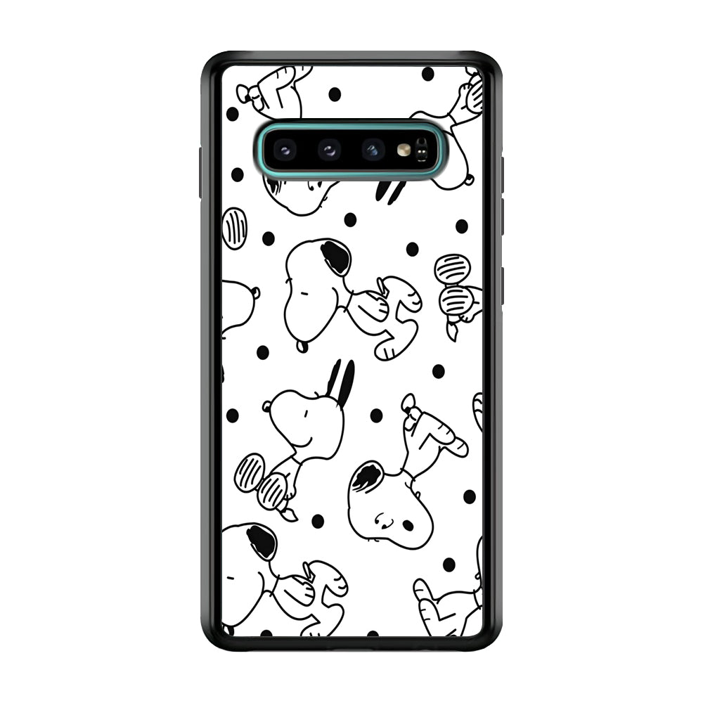Snoopy In White Samsung Galaxy S10 Plus Case
