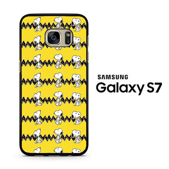 Snoopy Chevron Yellow Samsung Galaxy S7 Case