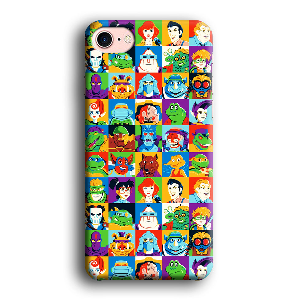 Teenage Mutant Ninja Turtles Character in Collage iPhone 8 Case