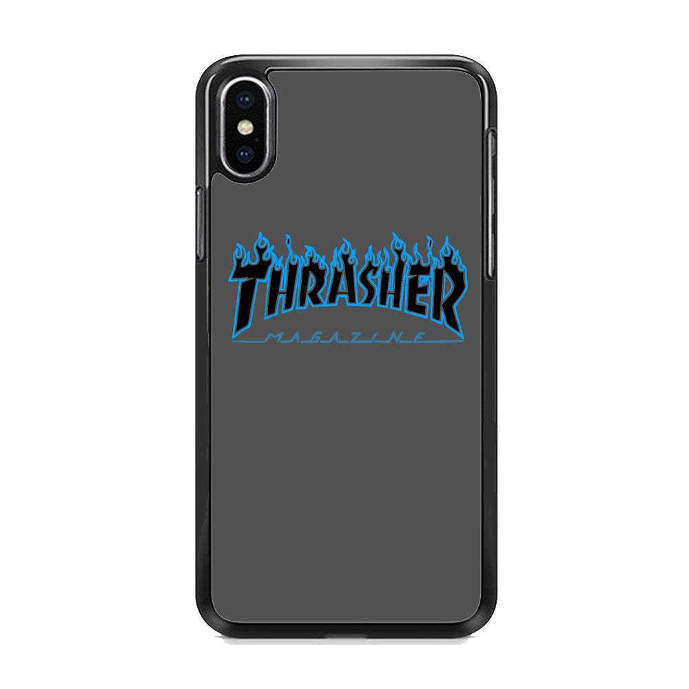 Thrasher Deeph Royal Grey Blue Fire iPhone Xs Max Case - Ezzystore