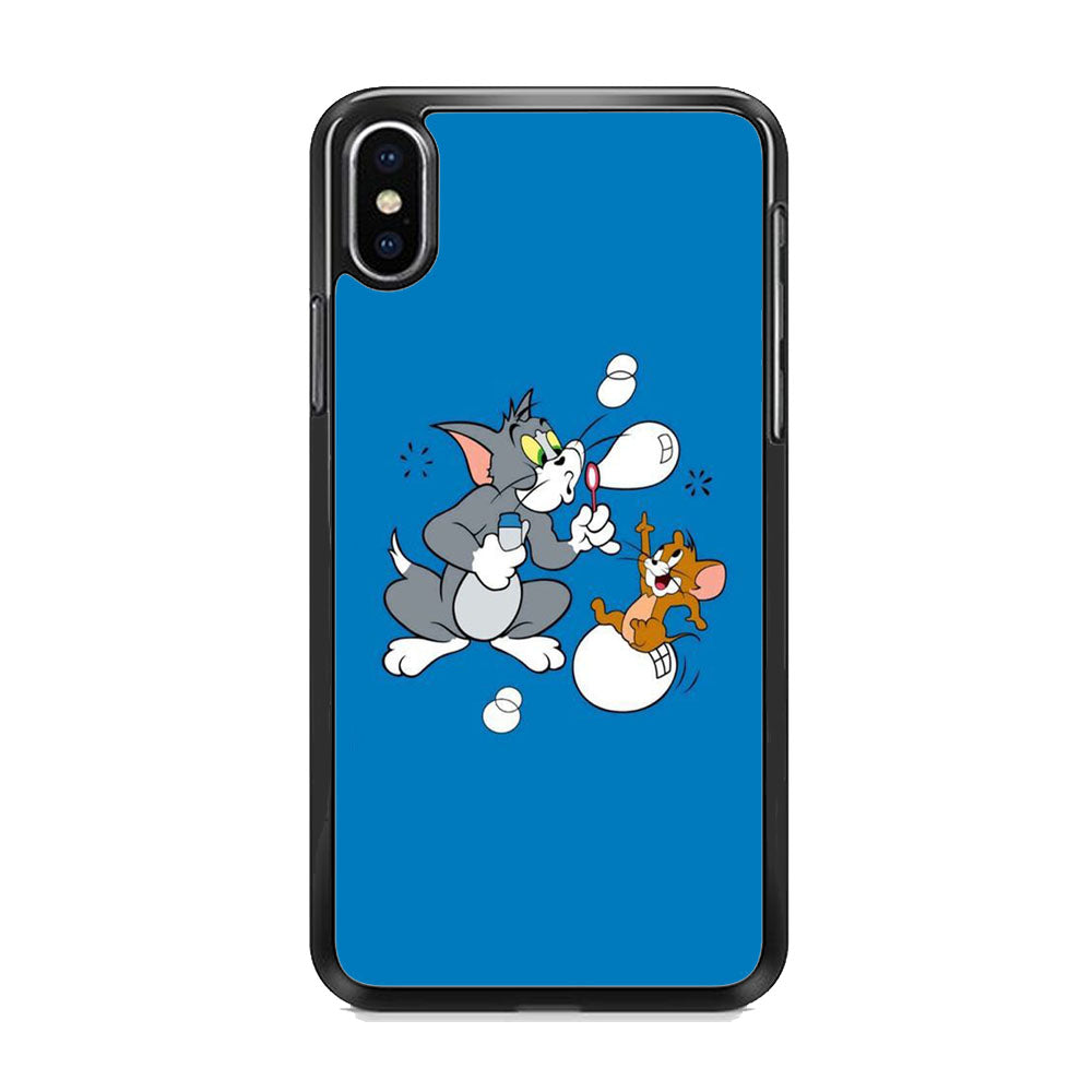 Tom And Jerry Blue Ballon Soap iPhone Xs Case