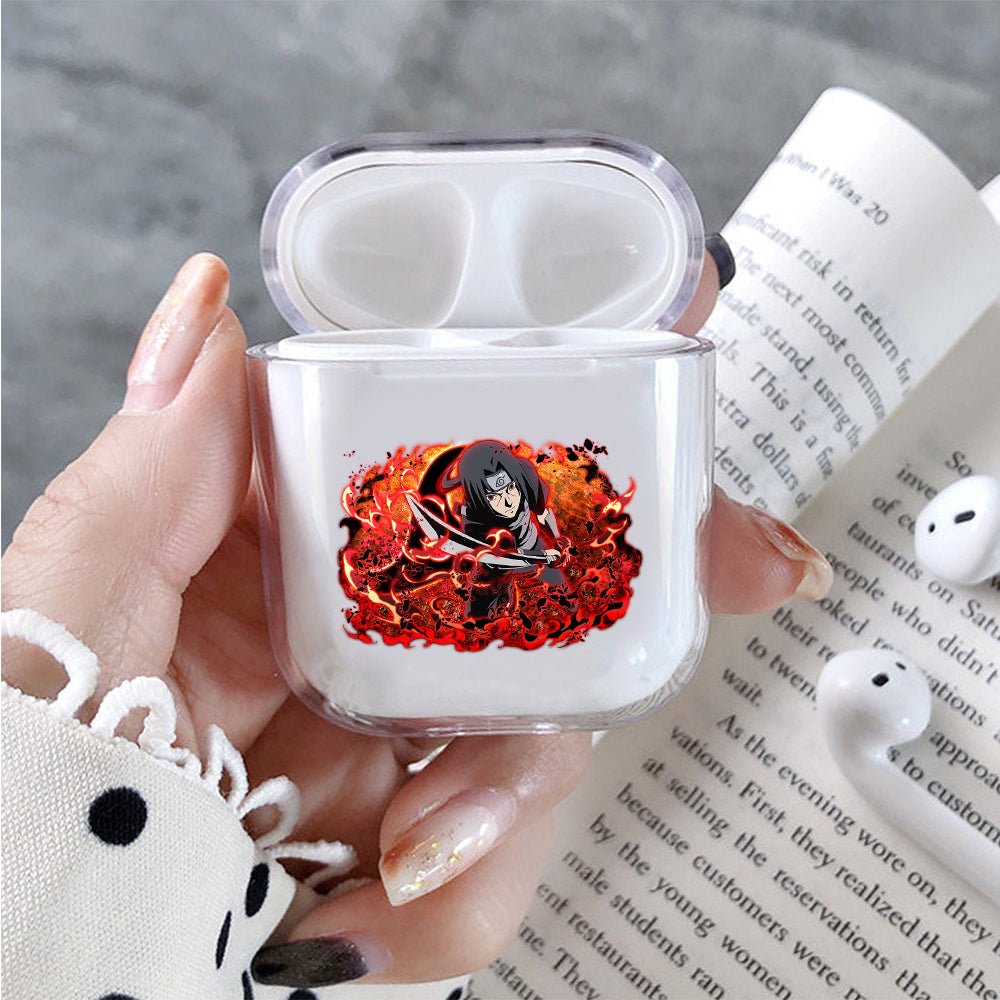 Uchiha Itachi Red Blazing Protective Clear Case Cover For Apple Airpods