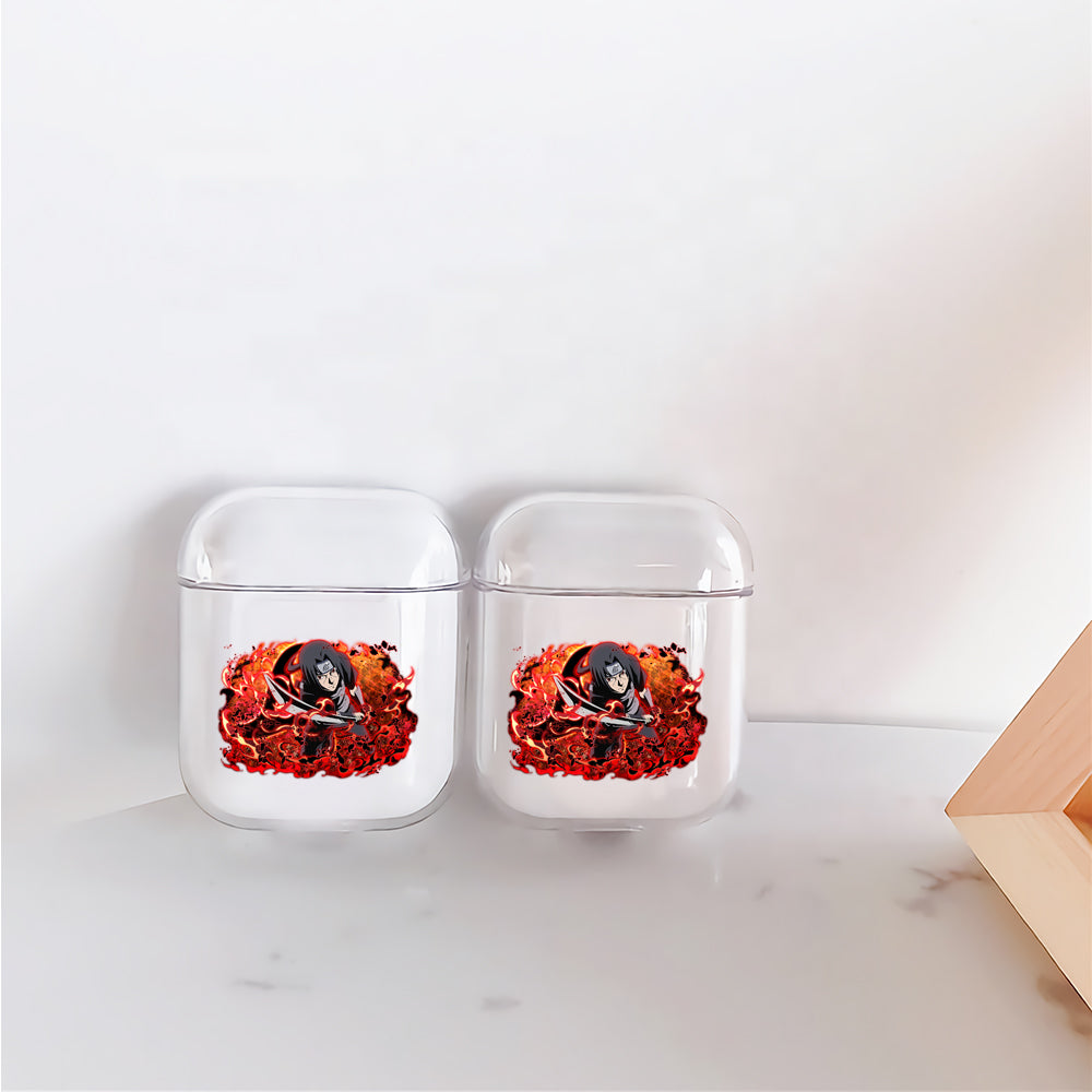 Uchiha Itachi Red Blazing Protective Clear Case Cover For Apple Airpods