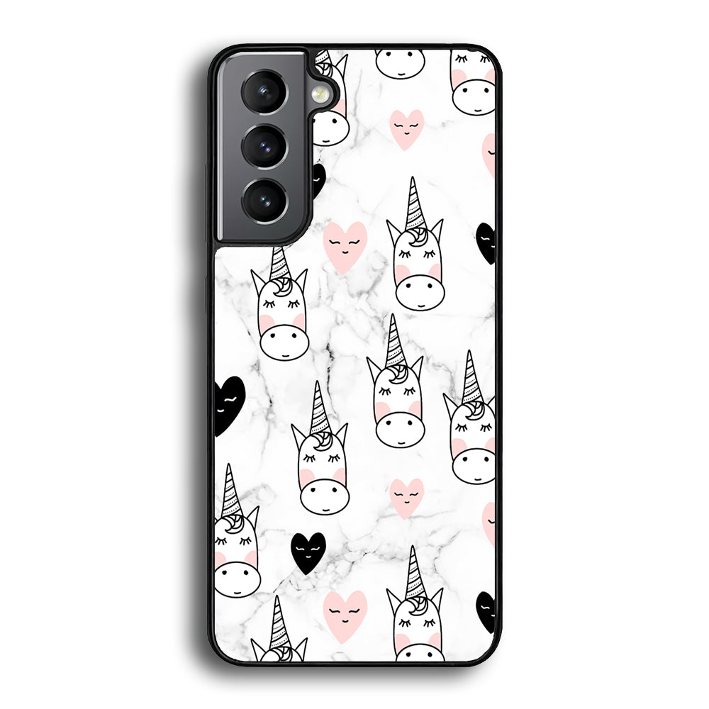 Unicorn Marble White Samsung Galaxy S21 Plus Case - Ezzystore